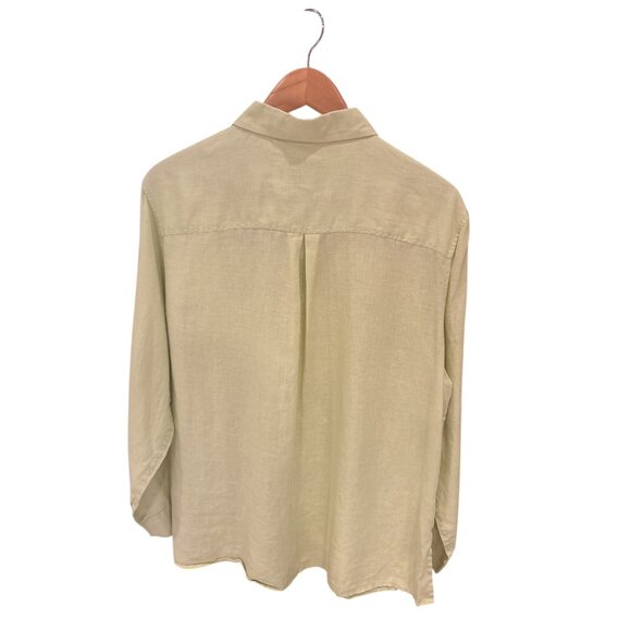 David N. Women’s Lime Green Linen Button-Up Shirt XL - Picture 2 of 8